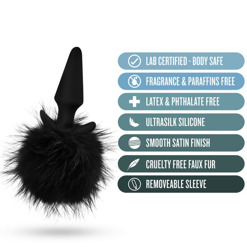 Anal Adventures Platinum Rabbit Tail Plug-BL-59225