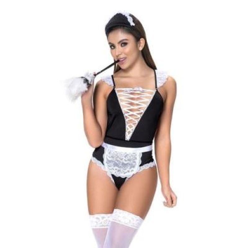 French Maid 3 Pc Set-6414-BLK/WHT-M/L