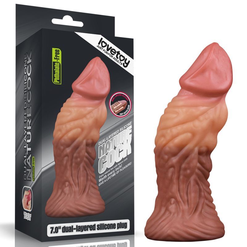 Nature Cock 7in Dual Layer Huge ALIEN Silicone Butt Plug Dildo-LV411017