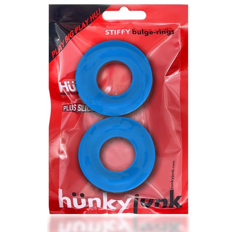Stiffy 2 Pc Bulge Cockrings by HunkyJunk Teal Ice-HUJ-126-TELICE