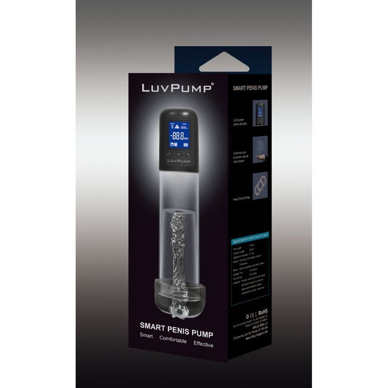 Smart Rechargeable LCD Penis Pump w Sleeve and Donut