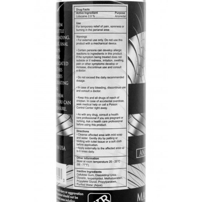 Master Series Ass Relax Desensitising Lubricant 4.25oz-AC701