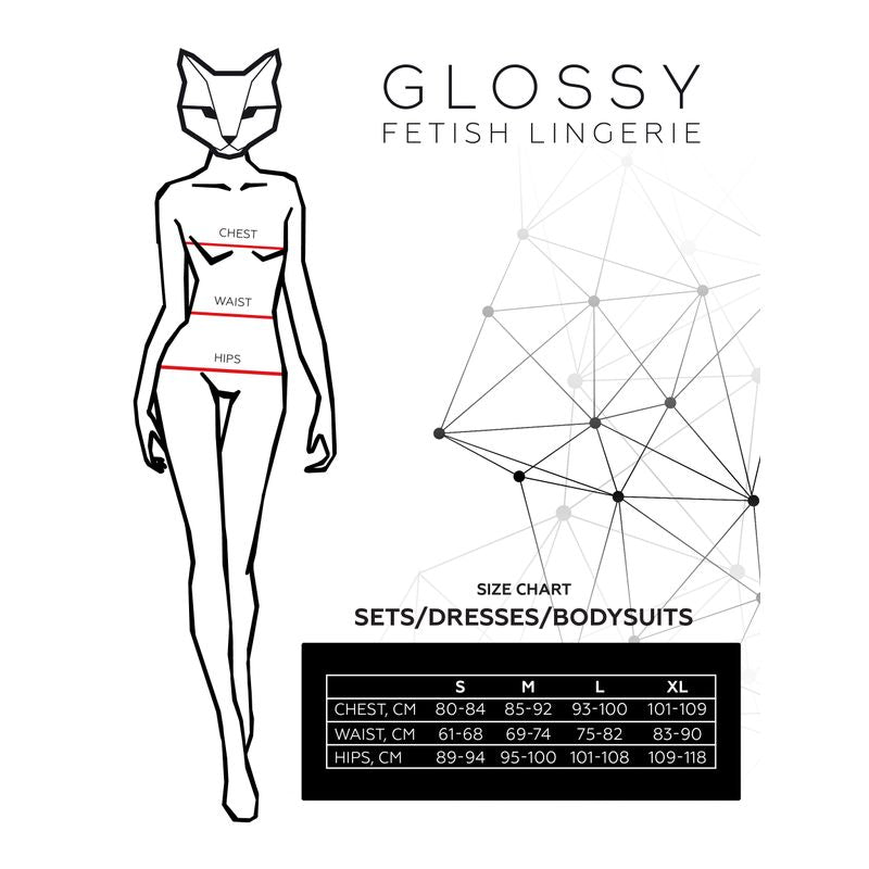 Glossy Adriana Bodysuit-955041-BLK-L