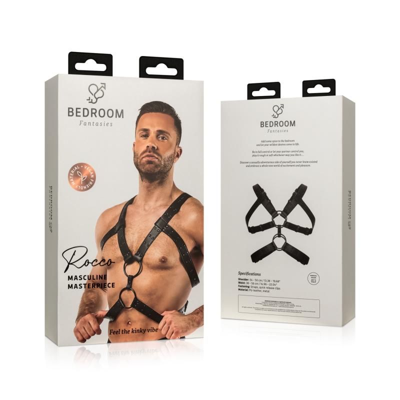 Rocco Bondage Harness Black-BF027BLK