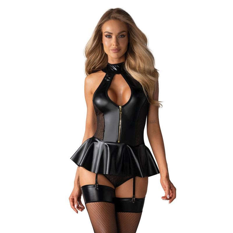 Hot Corset w Panties Black-859-COR-1-L/XL