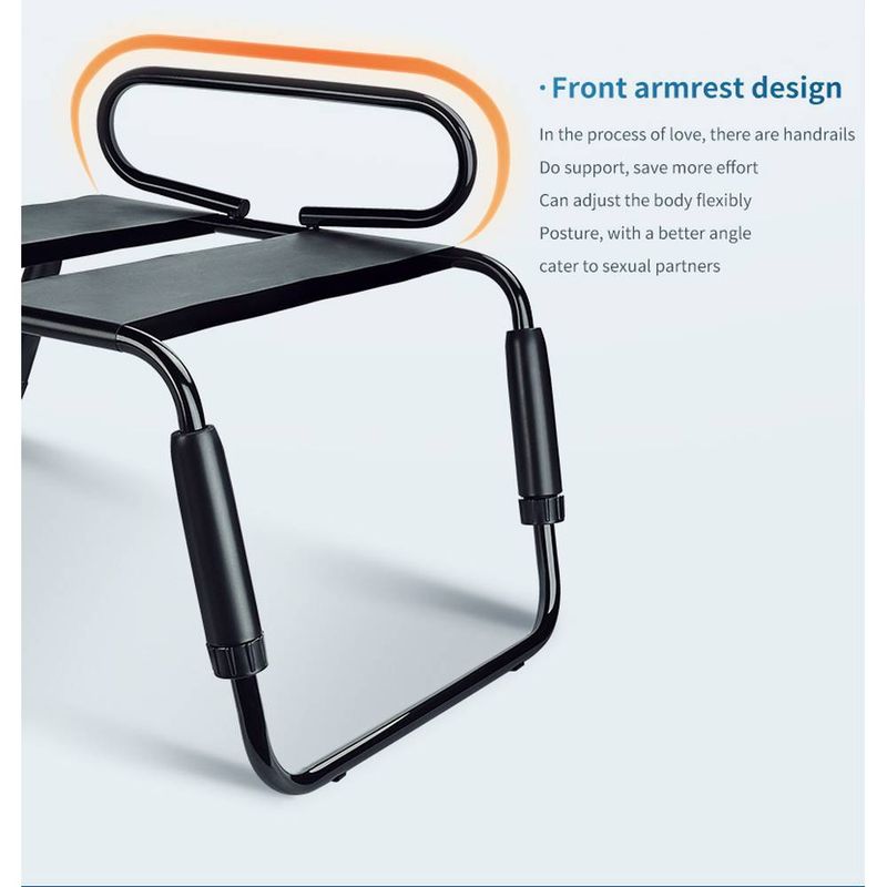 Sex Chair Adjustable Height Black w Handle and Arch Bridge