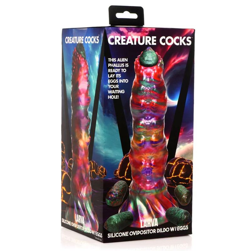 Larva Silicone Ovipositor Dildo w/ Eggs-AH195