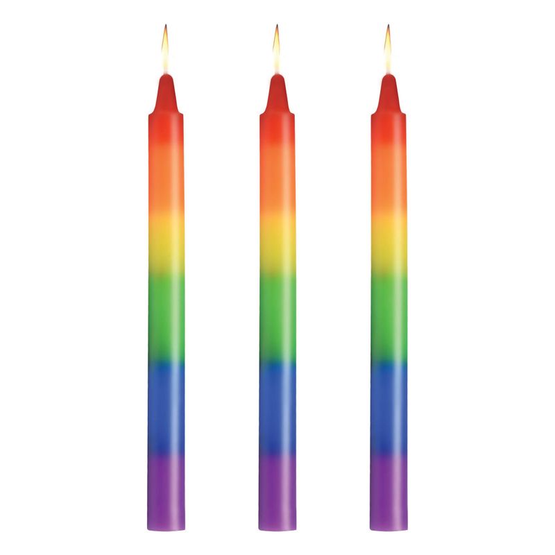 Pride Candles Rainbow Drip Candle 3 Pc-AH696