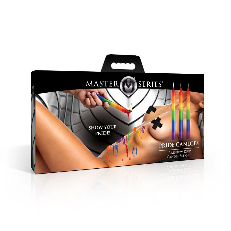Pride Candles Rainbow Drip Candle 3 Pc-AH696