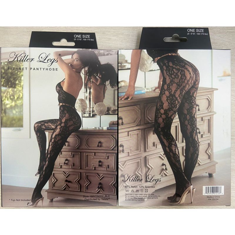 Stella Elyse Chain Veil Tights Black-6111013R-BLK