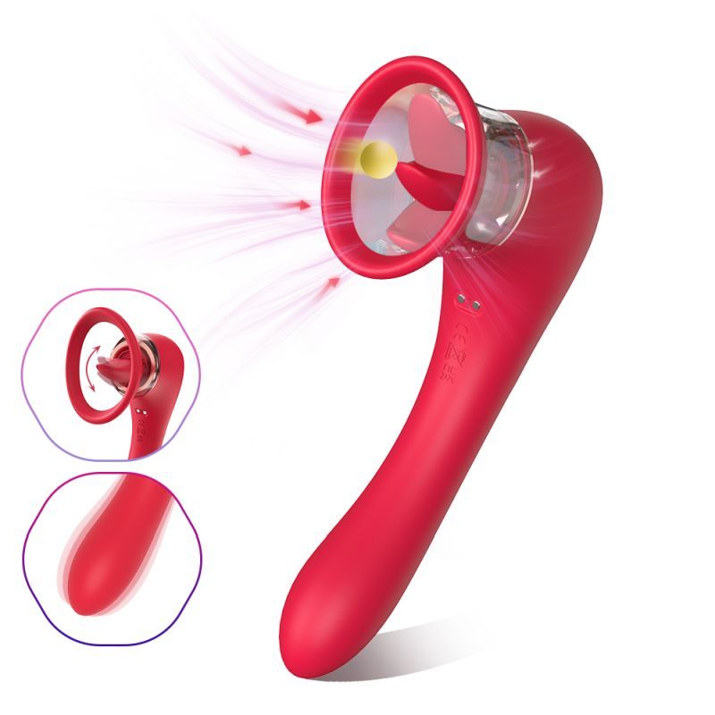 3-in-1 Sucking Licking Vibrating Vaginal Stimulator-SHD-S608