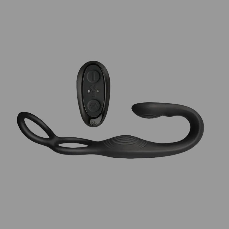 The Vibe 10 Speed Remote Mens Silicone Cock Ball and Anal Vibrator-10THVIBBK2-2
