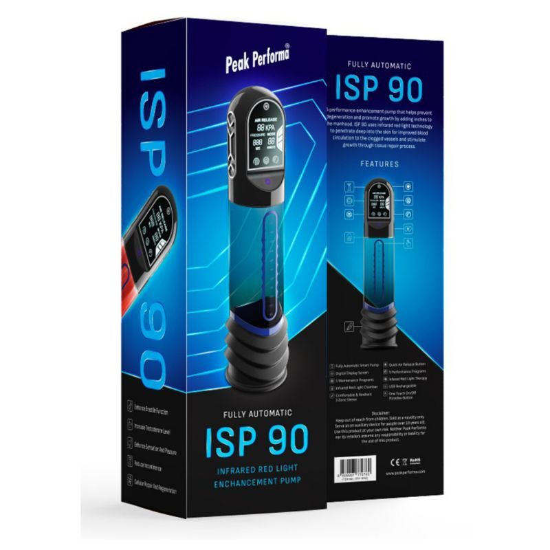 ISP90 Curve Infrared Automatic LCD Penis Pump Blue