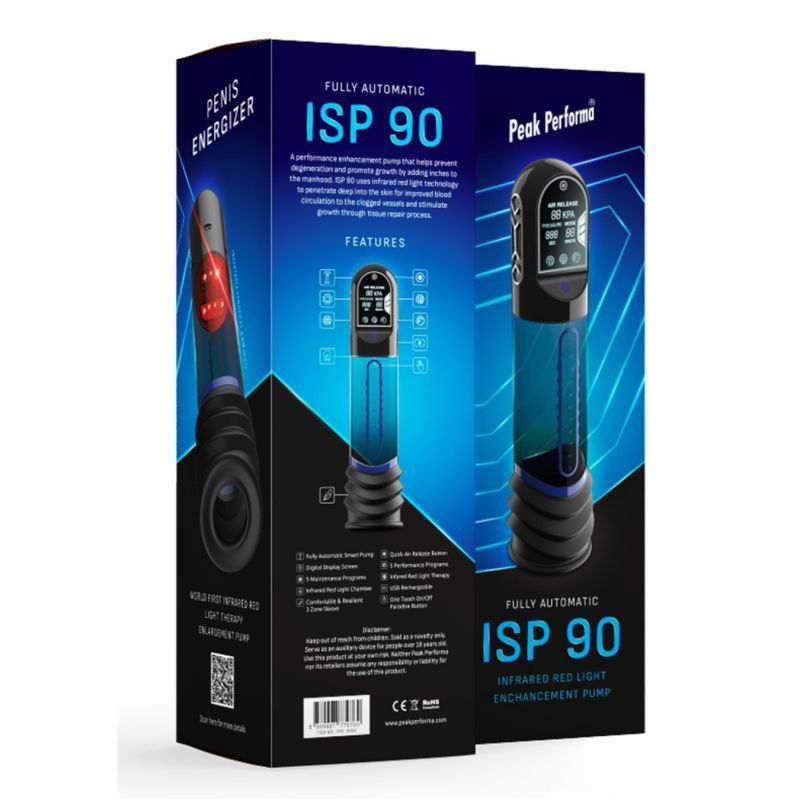 ISP90 Curve Infrared Automatic LCD Penis Pump Blue