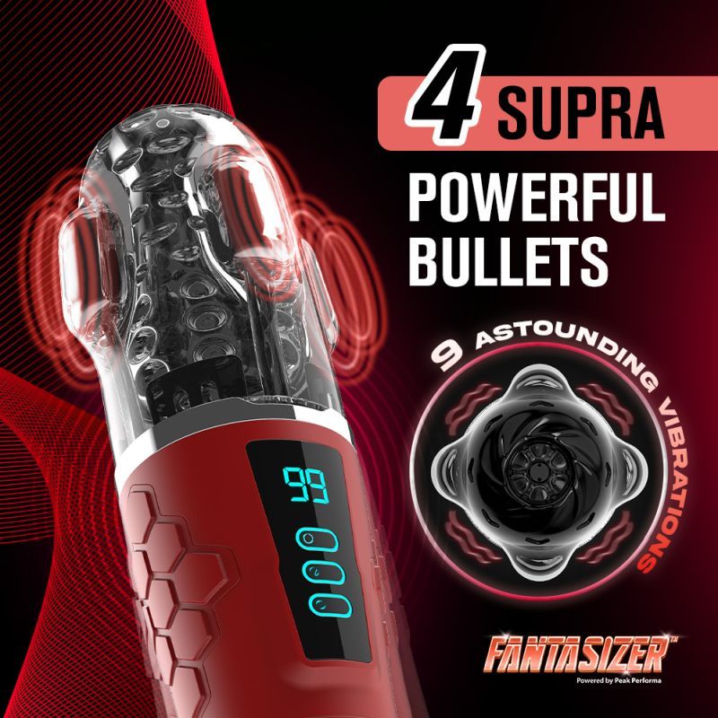 Hypershaker Automatic App Controlled LCD Masturbator Red