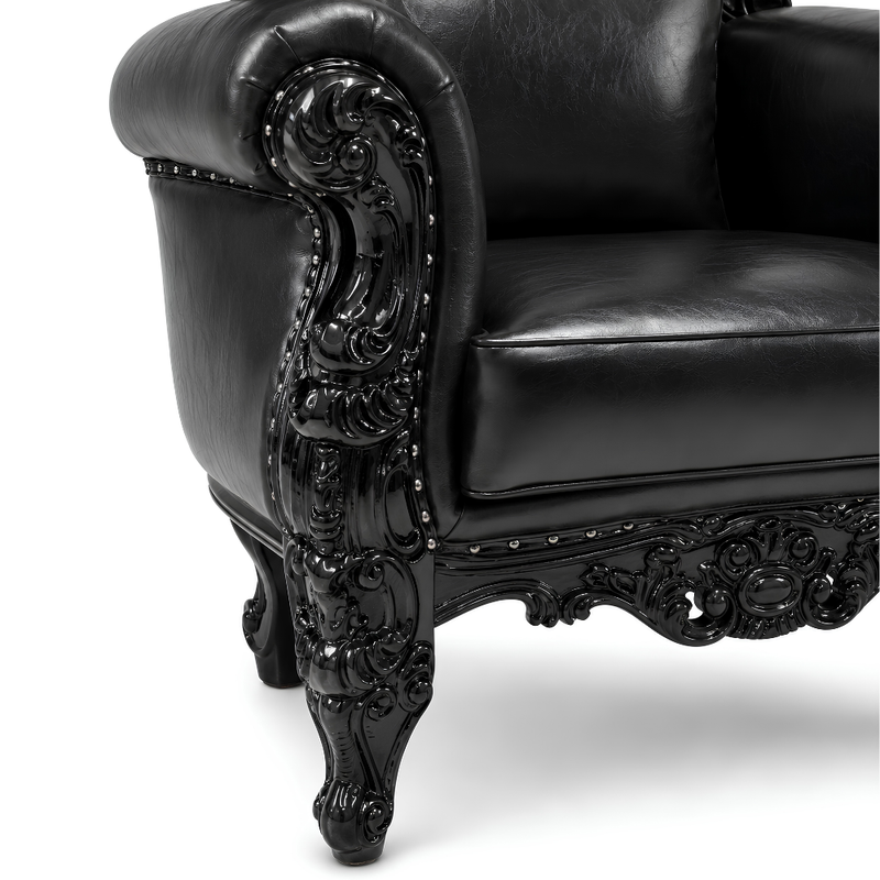Domina Throne Chair Black Frame Black Cushion