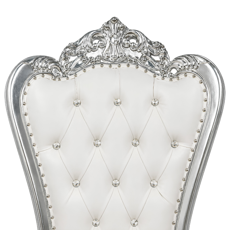Domina Throne Chair Silver Frame Cream Cushion