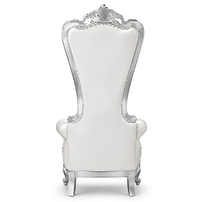 Domina Throne Chair Silver Frame Cream Cushion