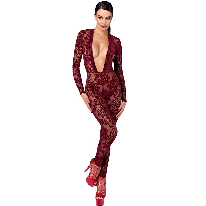 Kink Royal V Neck Catsuit Red