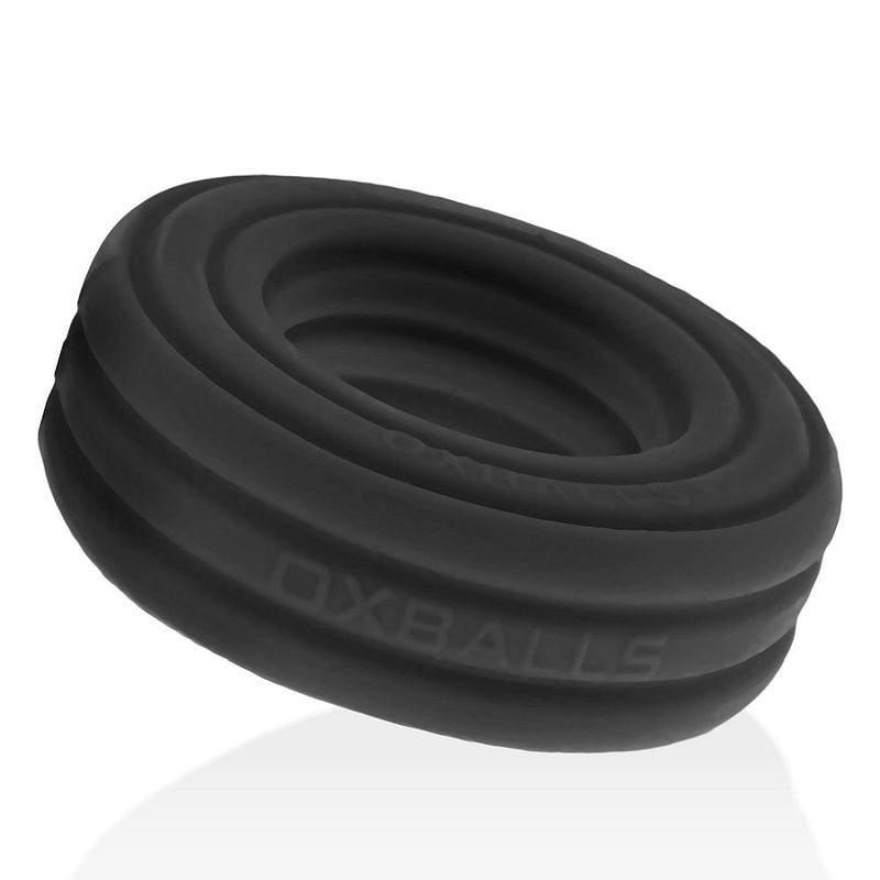 Roto Grooved Gripper Ribbed Cockring Black