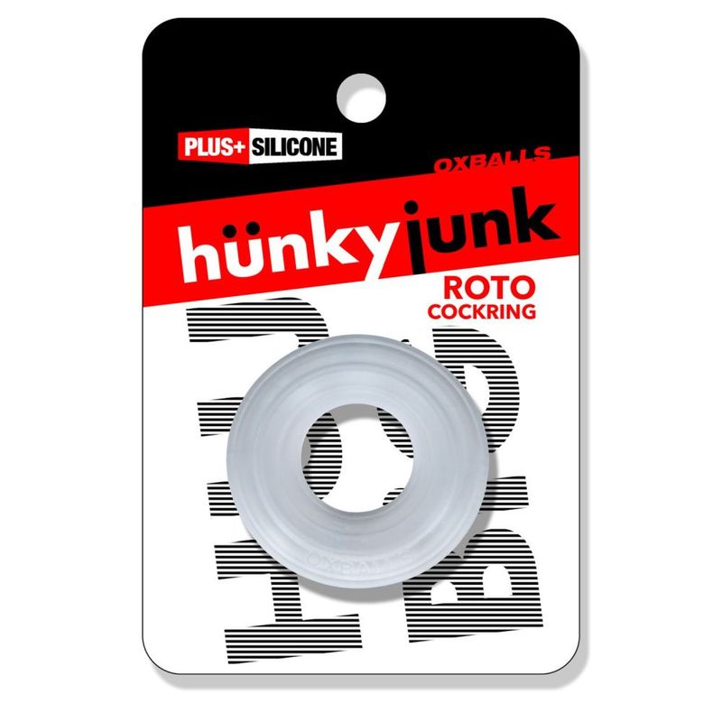 Roto Grooved Gripper Ribbed Cockring Clear
