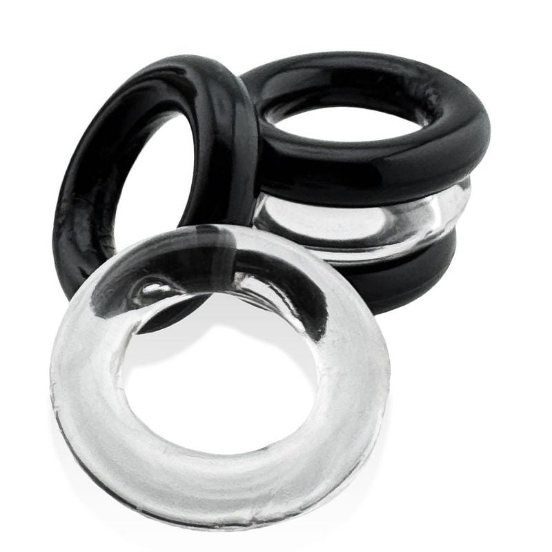 Jacker Stack 5 Pc Strong Cock Ring Clear Black