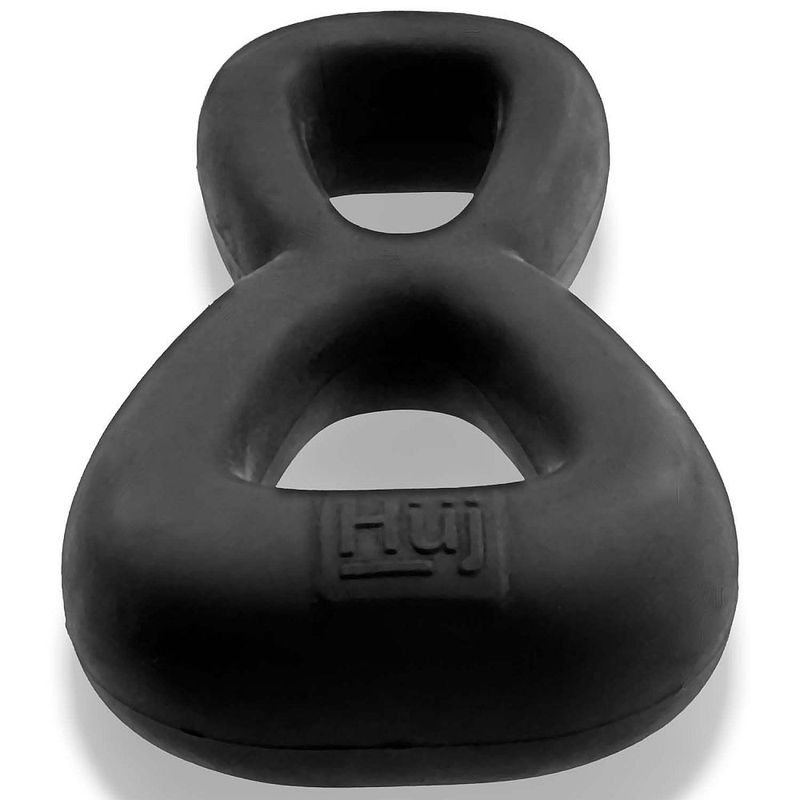 Boomerang Double Cockring Ball Stretcher Black