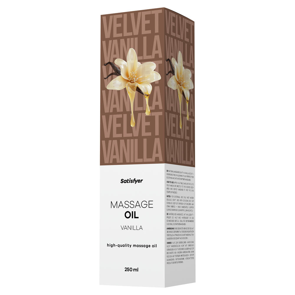 Satisfyer Massage Oil 250 ml Vanilla - Vanilla Scented Massage Oil - 250 ml Bottle