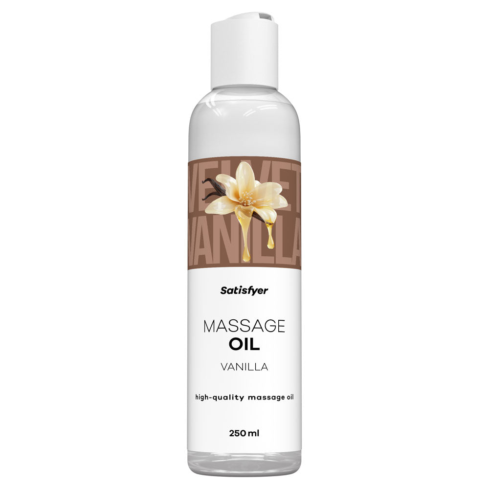 Satisfyer Massage Oil 250 ml Vanilla - Vanilla Scented Massage Oil - 250 ml Bottle