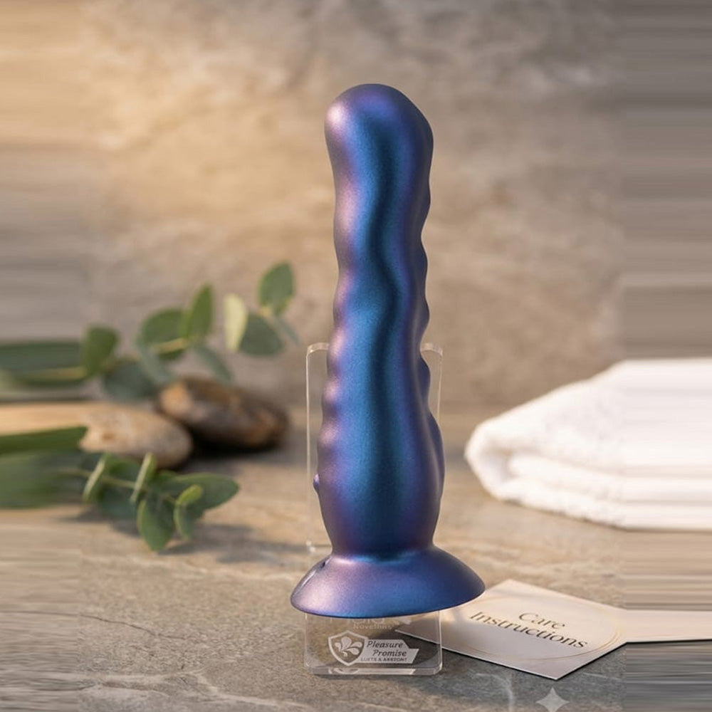 Maia AURORA - Metallic Blue 21.6 cm USB Rechargeable Vibrating Dildo