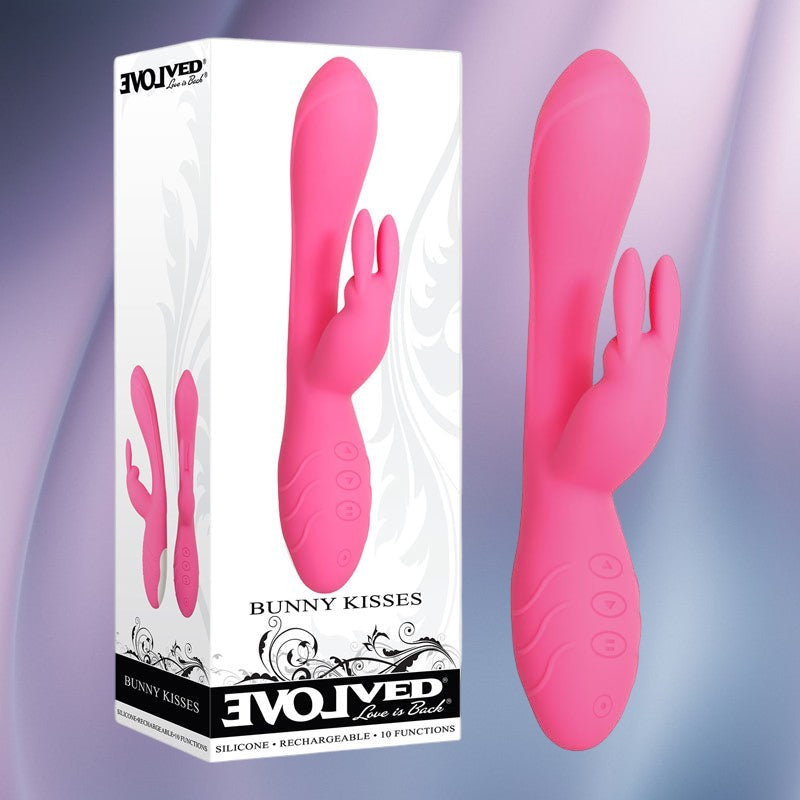 Evolved Bunny Kisses - Pink 20 cm USB Rechargeable Rabbit Vibrator