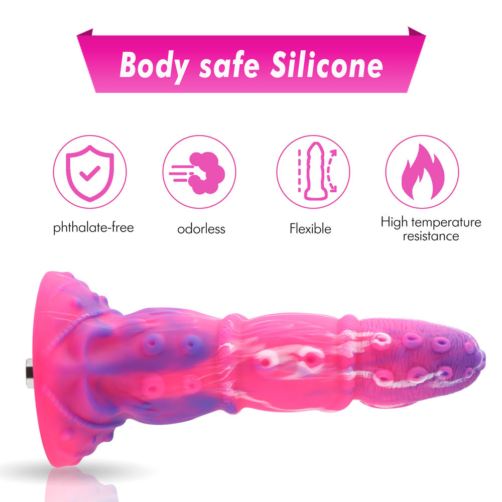 HiSmith Fantasy Tentacle Dildo with Kliclok - Pink 21.8 cm Fantasy Dildo with Kliclok Machine Attachment