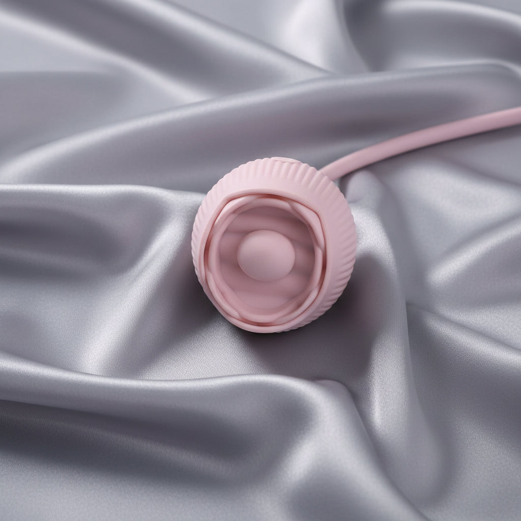 Adam & Eve THRUST & TICKLE Rose Vibrator - Pink USB Rechargeable Flickering Rose Stimulator with Thrusting Bullet