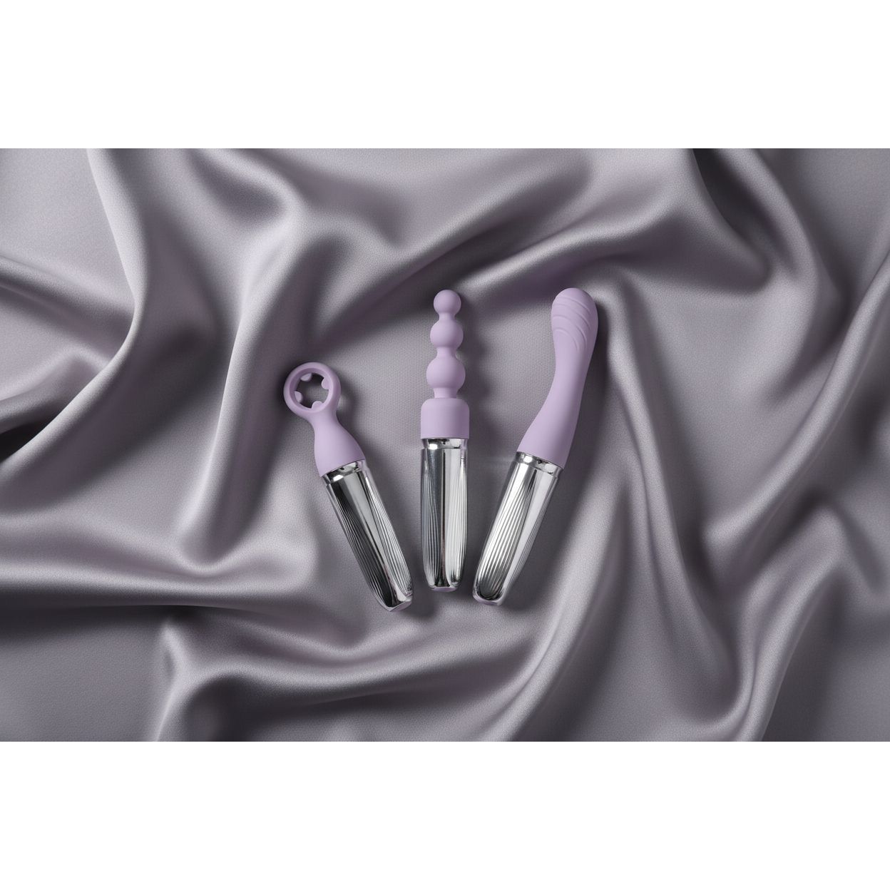 Adam & Eve SWEET DREAMS MASSAGER KIT - Lavender USB Rechargeable Point Stimulator with 8 Interchangeable Tips