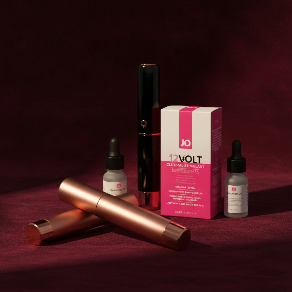 JO 12 Volt Clitoral Stimulant - 10 mL - Stimulating Gel for Women - 10 ml Tube | Oil-Based Serum for Intense Solo or Couples Play