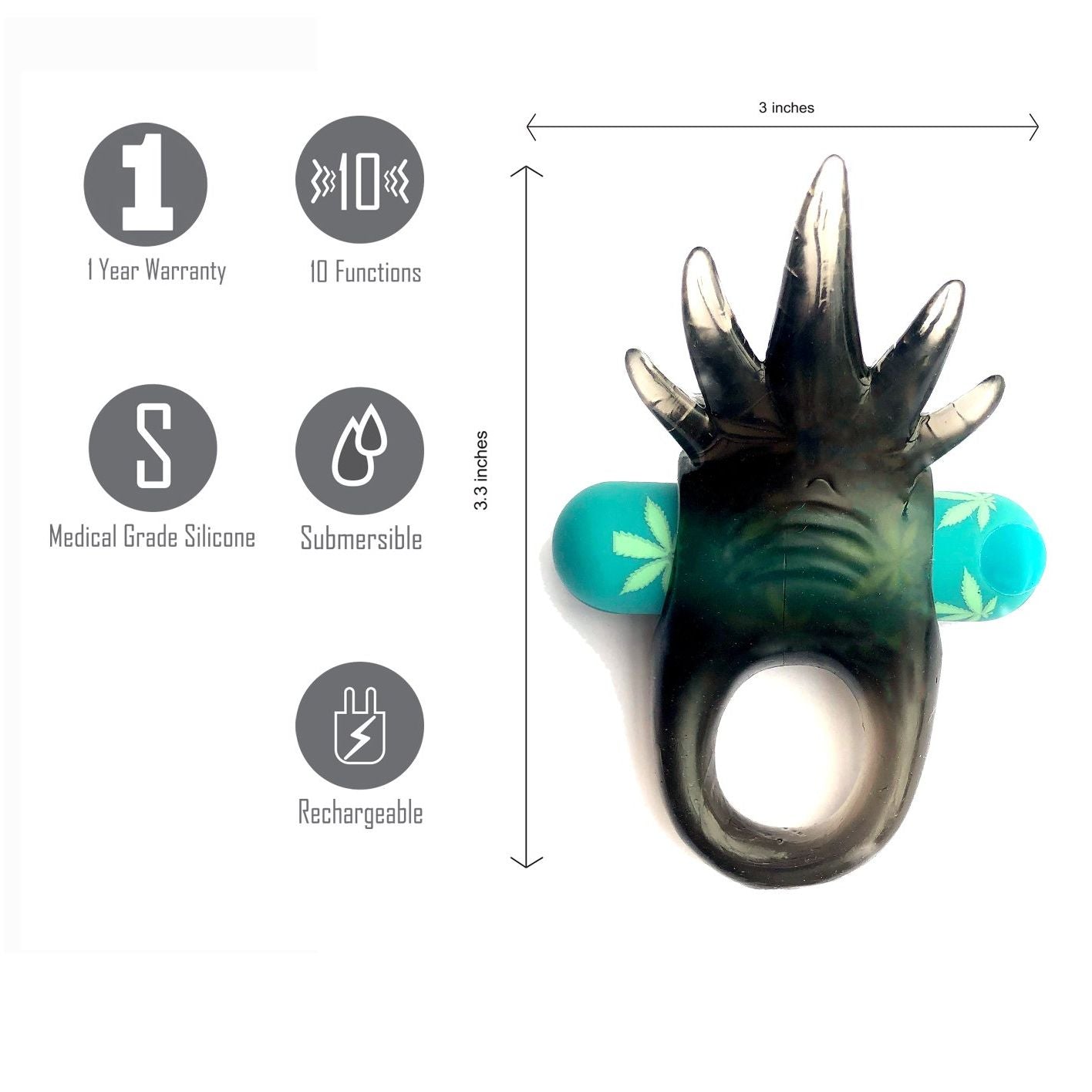 Maia Ziggy - Hemp Green USB Rechargeable Vibrating Cock Ring