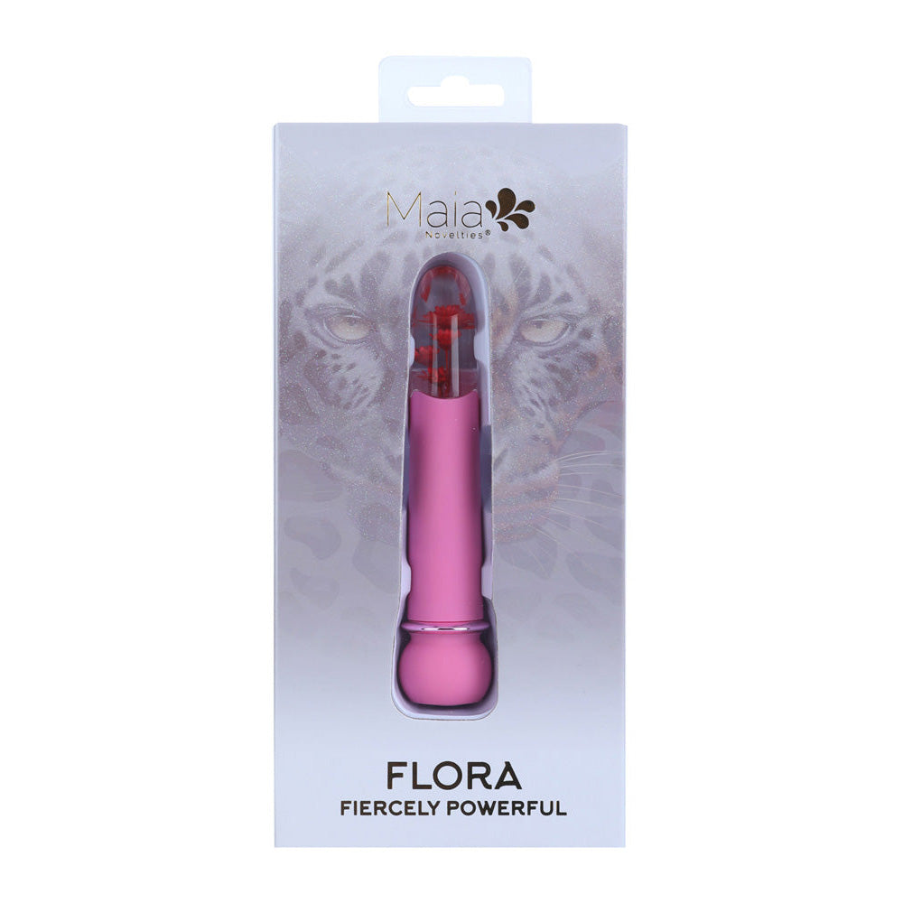 Maia FLORA - Pink - Pink 12.7 cm USB Rechargeable Powerful Bullet