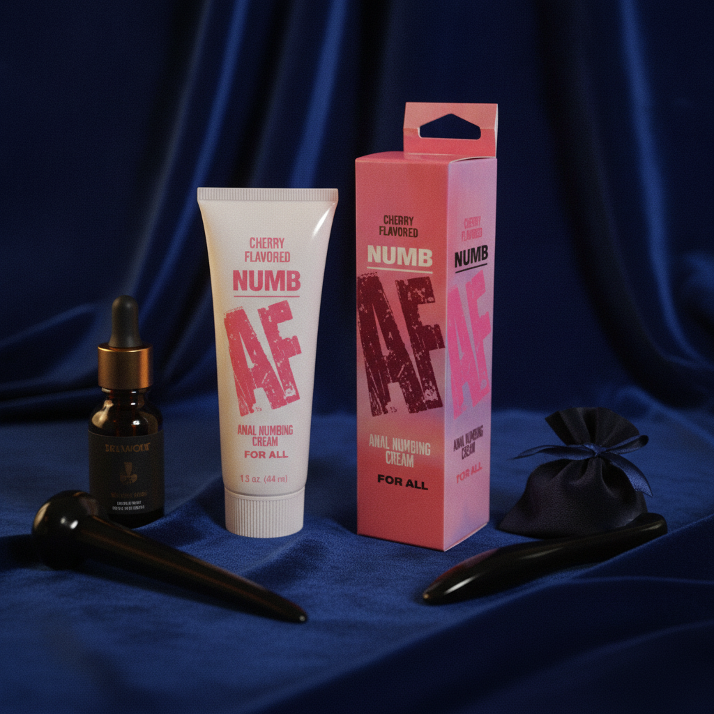Numb AF - Cherry - Cherry Flavoured Anal Numbing Cream - 44 ml Tube | Numb AF Cherry Anal Gel for Enhanced Pleasure