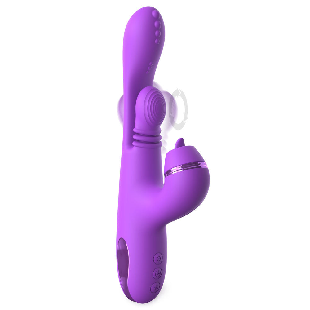 Fantasy For Her IntiMotion Pulse Pro - Purple 24 cm USB Rechargeable Swirling & Flicking Rabbit Vibrator