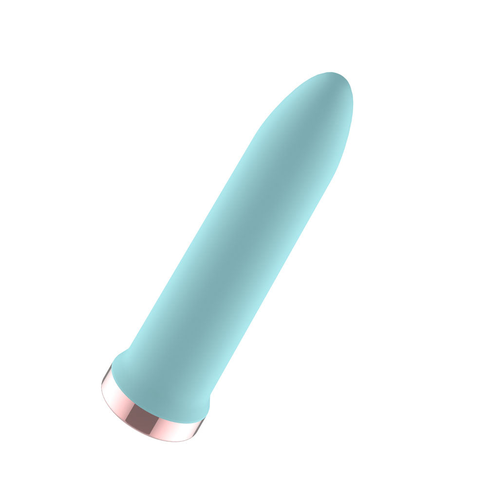 Passion Play Rechargeable Vibrating Bullet - Blue - Blue 9.8 cm USB Rechargeable Bullet