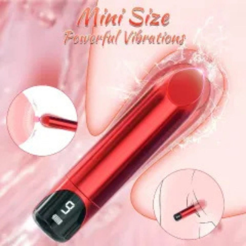 Rechargeable 9-Speed Bullet Vibrator with LED Display – Waterproof Mini Massager