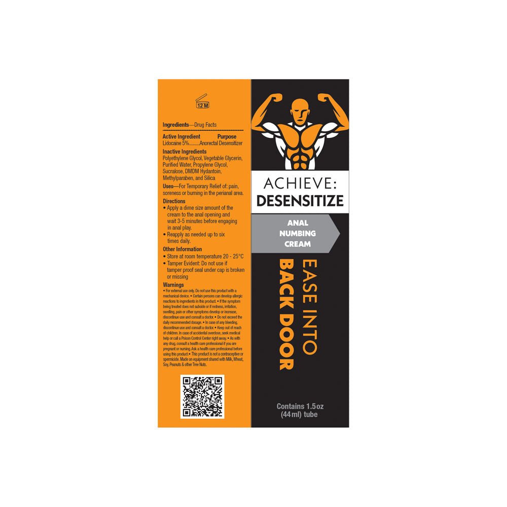 Achieve: Desensitize - Anal Numbing Cream - 44 ml Tube - silkandsin