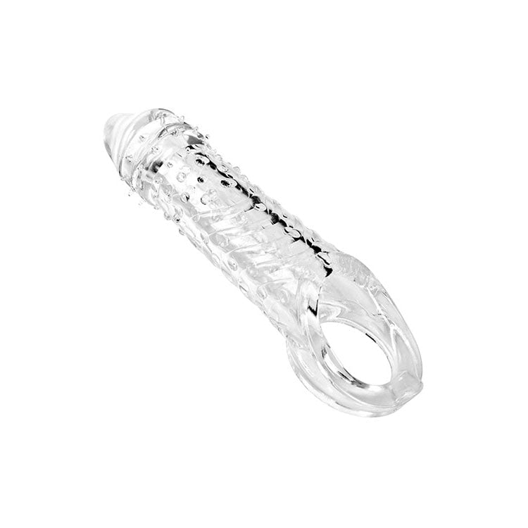 Adam & Eve ADAMS CRYSTAL EXTENDER - Clear 22.9 cm Penis Extender Sleeve with Adjustable Inner - silkandsin