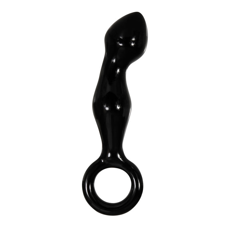 Adam & Eve ADAMS GLASS PROSTATE MASSAGER - Black Glass 16.6 cm Prostate Massager - Silk and Sin