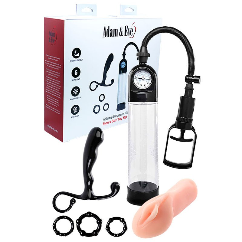 Adam & Eve ADAMS PLEASURE KIT - Male Kit - 6 Piece Set - Silk and Sin