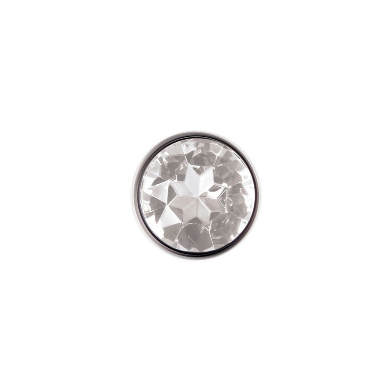 Adam & Eve Clear Gem Anal Plug - Small - Metallic 7.1 cm Small Butt Plug with Clear Gem Base - silkandsin