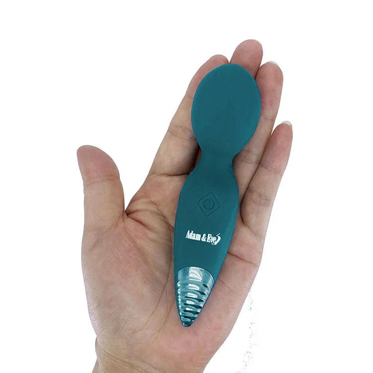 Adam & Eve DEW DROP - Green 12.7 cm USB Rechargeable Mini Massager Wand - Silk and Sin