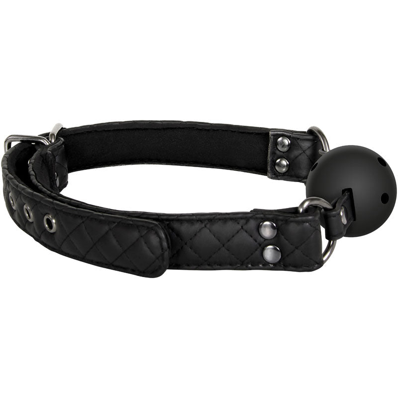 Adam & Eve Eve's Fetish Dreams Ball Gag - Black Mouth Restraint - Silk and Sin