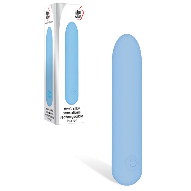 Adam & Eve Eve's Silky Sensations Rechargeable Bullet - Blue 9.4 cm USB Rechargeable Bullet - silkandsin