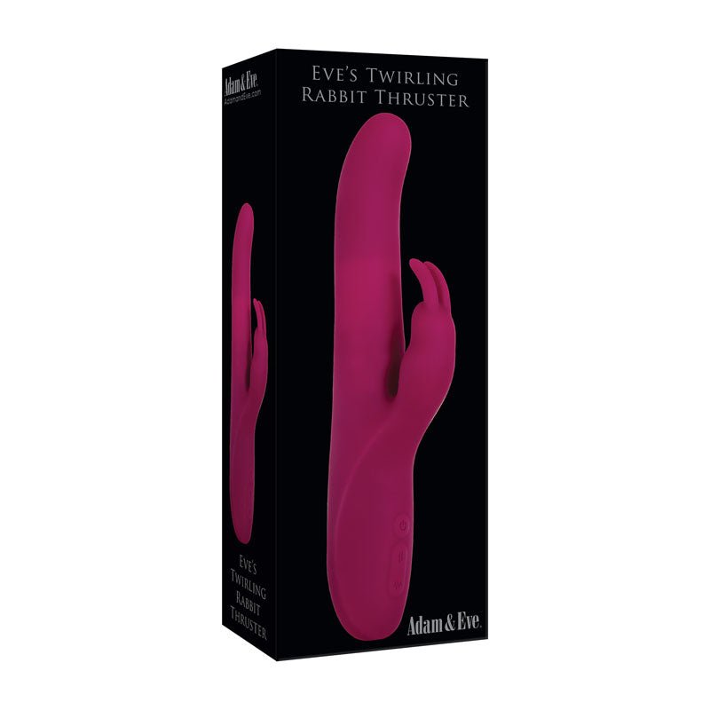 Adam & Eve Eve's Twirling Rabbit Thruster - Purple 24.1 cm USB Rechargeable Thrusting Rabbit Vibrator - Silk and Sin